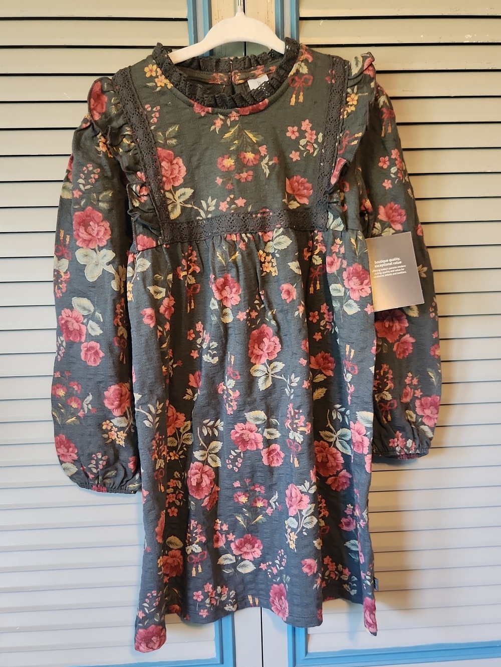Modern Moments Gray Floral Dress - Picture 2 of 13